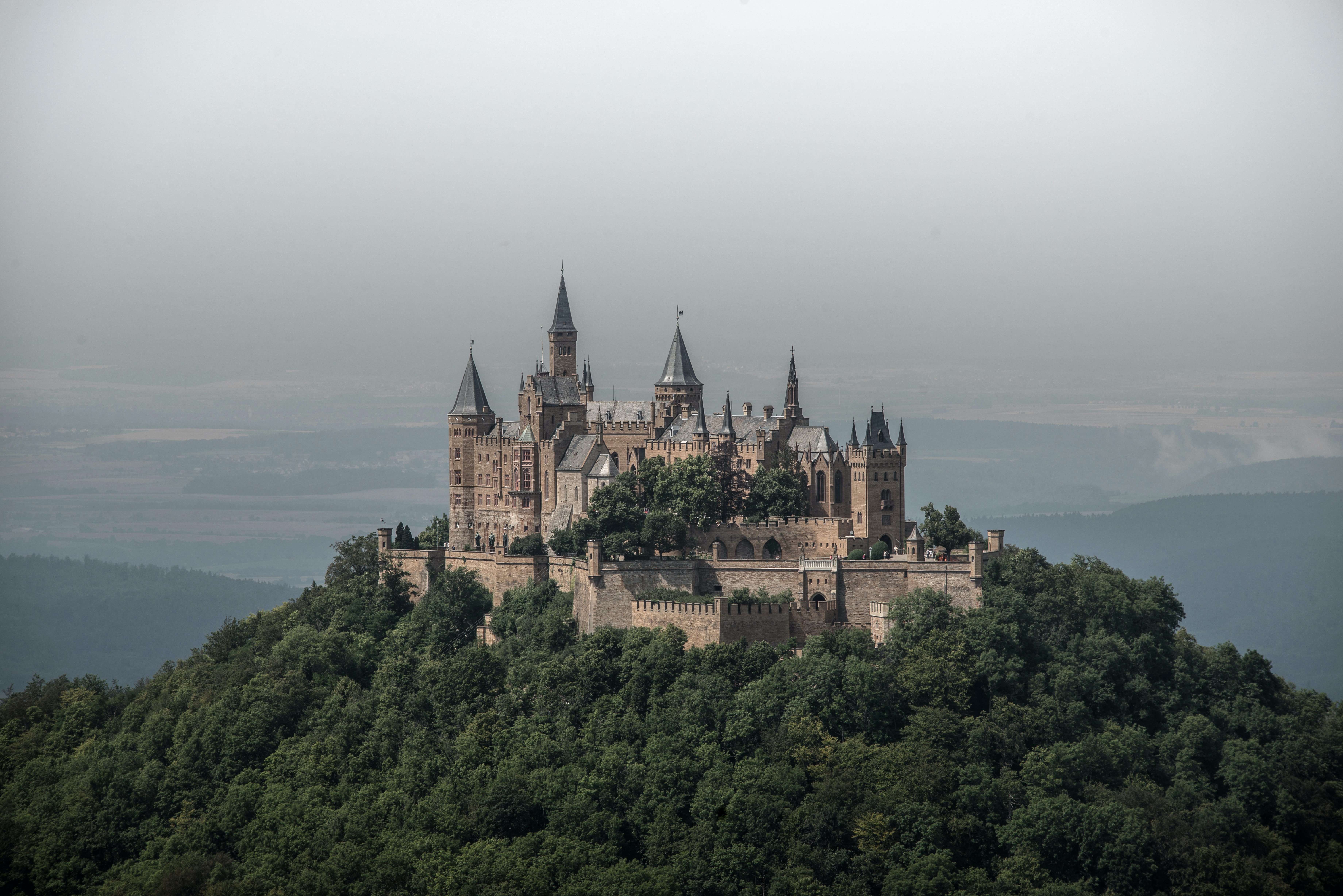 A castle standing alone on a hill