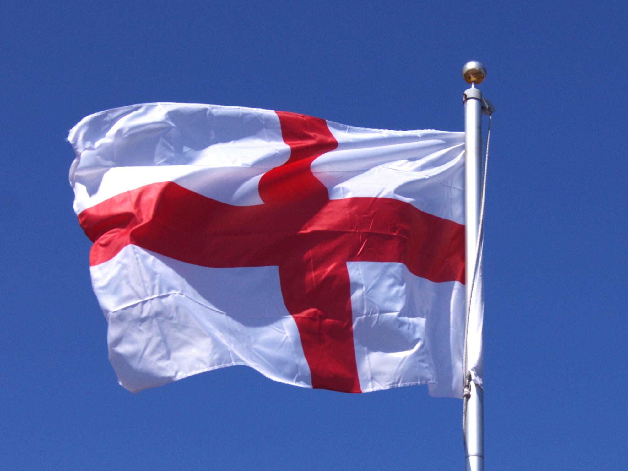 The English flag flying in the wind